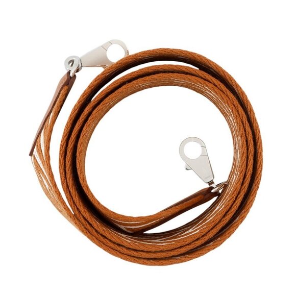 HERMES Bandouliere Sangle Zigzak Size 2"x4.5" Canvas/Swift Leather Ecru/Gold - Picture 7 of 8